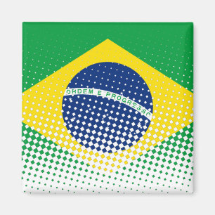 Aimant Flag Of Brazil With Halftone Effect
