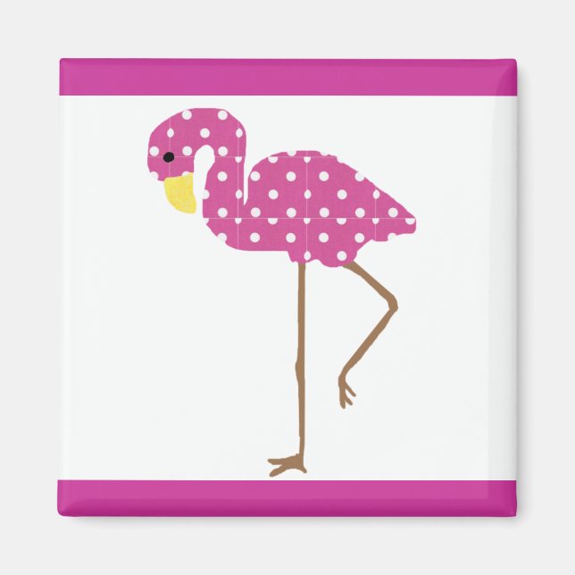 Aimant flamant rose blanc (Devant)