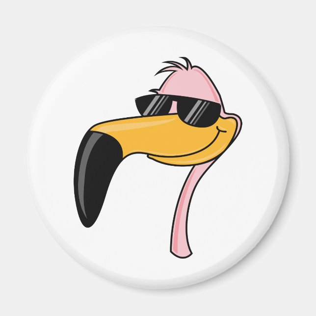 Aimant Flamant rose cool (Devant)