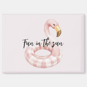 Aimant Flamant Rose Flotte Fun au Soleil
