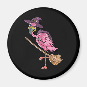 Aimant Flamant rose   Halloween Flamant rose sorcière par