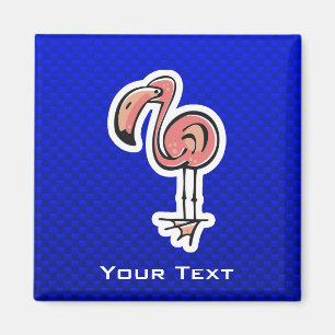 Aimant Flamant rose mignon ; Bleu