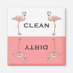 Aimant Flamant rose rose classique Lave-vaisselle propre