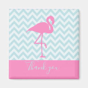 Aimant Flamant rose rose moderne, Merci