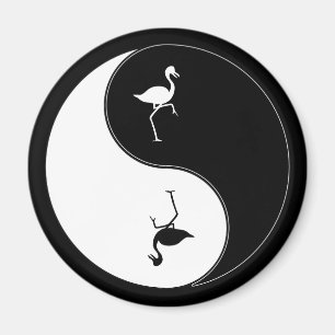 Aimant Flamant rose Yin Yang