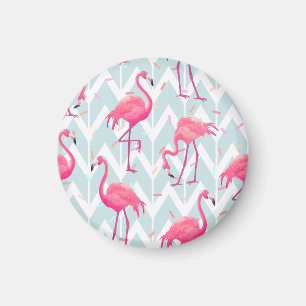 Aimant Flamants roses gris clair : Vintage tropical.