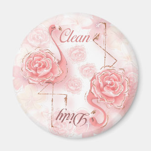 Aimant Flamants roses Rose Roses Sale Lave-vaisselle prop
