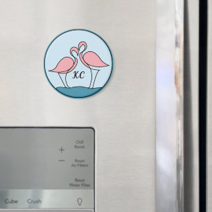 Aimant Flamants roses roses Monogram Art, ou Photo Kitche