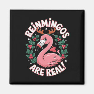 Aimant Flamingo de Noël drôle de rennes fêtes joyeux Xm