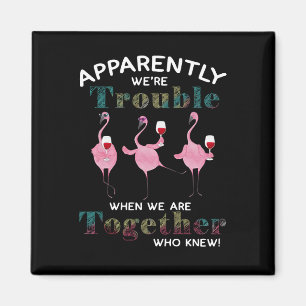 Aimant Flamingos Apparently We're trouble Flamingos