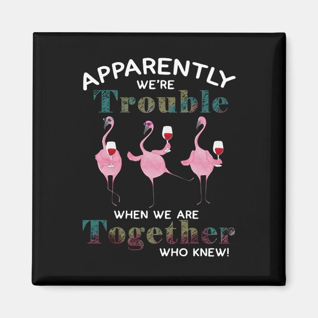 Aimant Flamingos | Apparently We're trouble Flamingos (Devant)