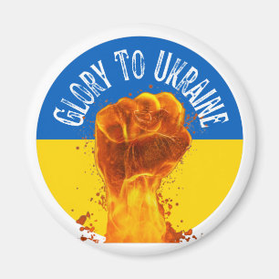 Aimant Flamme Ukraine - Soutien à la résistance au drapea