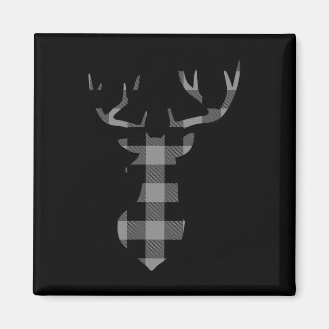 Aimant Flannelle Plaid De Buffle Gris Et Noir Christmas D (Devant)