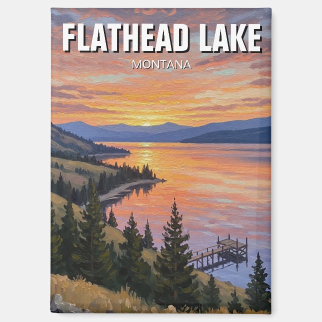 Aimant Flathead Lake Montana Travel (Recto)