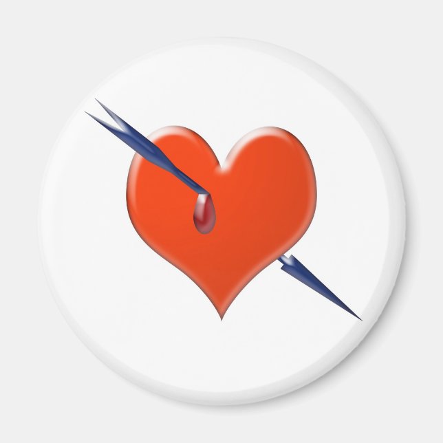 Aimant Flèche dans le coeur (Devant)