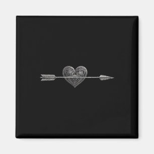 Aimant Flèche illustrée traversant le coeur illustré