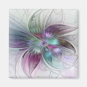 Aimant Fleur Abstraite colorée Art moderne floral fractal