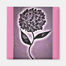 Aimant Fleur Abstraite Rose Néon