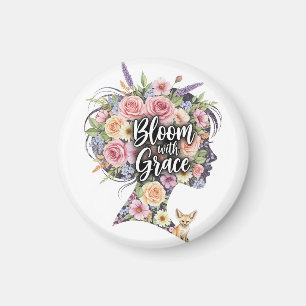 Aimant Fleur avec Grace Floral Inspiration Citation Desig