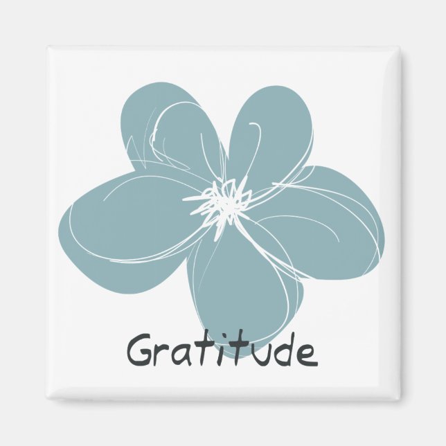 Aimant Fleur bleue Inspiration Gratitude (Devant)