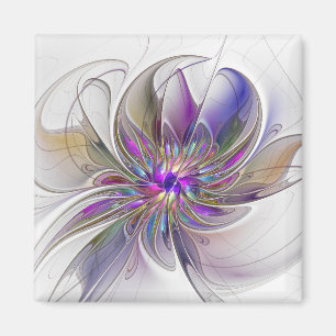 Aimant Fleur d'art Abstrait, énergique et coloré