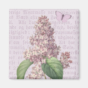 Aimant fleur de lilas vintage floral violet