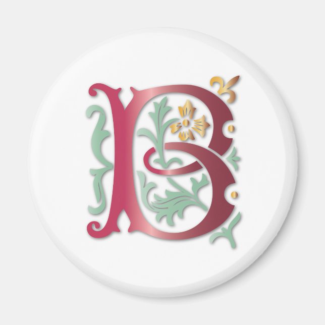 Aimant Fleur de lis B Monogramme (Devant)