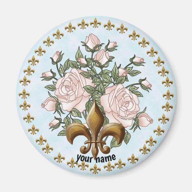aimant Fleur De Lis Roses (Devant)