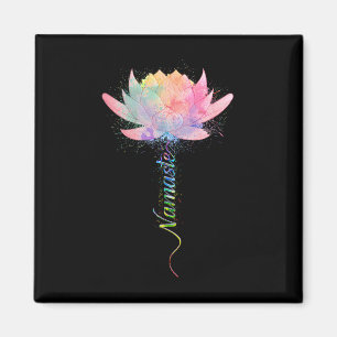 Aimant Fleur de Lotus Namaste Yoga Aquarelle Méditation Z