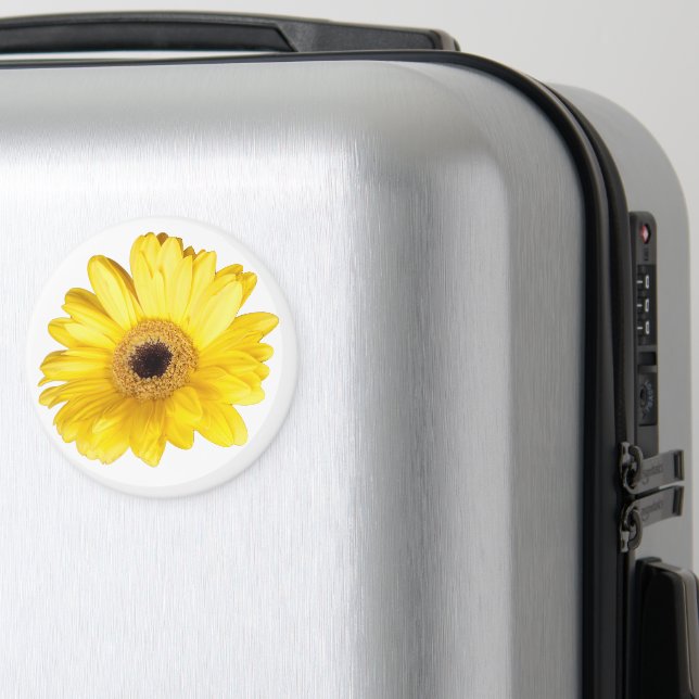 Aimant Fleur de marguerite jaune - photo de fond (In Situ (Bagages))