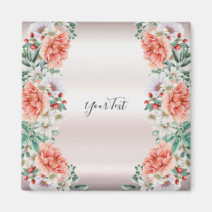 Aimant Fleur de Pivoine Aquarelle