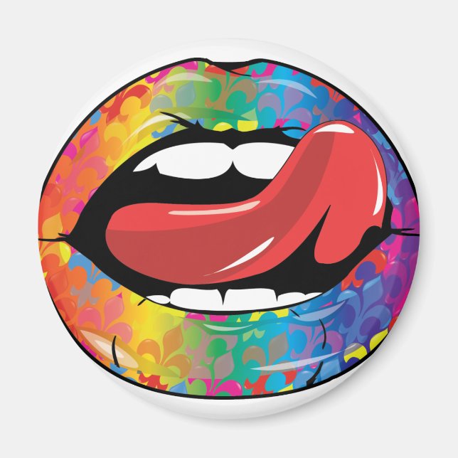 Aimant Fleur De Rainbow Licking Lips (Devant)
