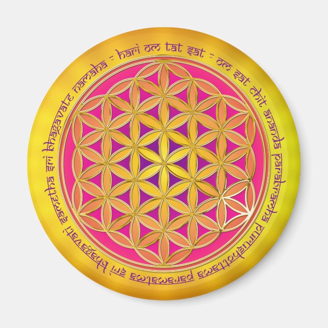 Aimant Fleur De Vie / Mantra Moola (Devant)