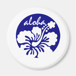 Aimant fleur Hawaii bleue