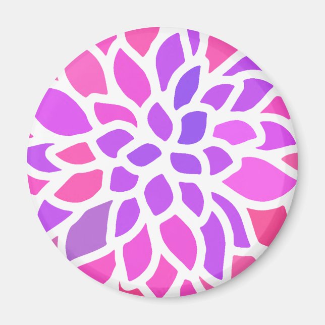 Aimant Fleur Hippie rose Rétro Moderne (Devant)
