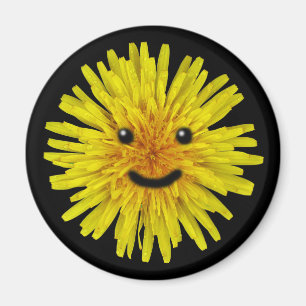 Aimant Fleur jaune heureuse de pissenlit d'été sur tout
