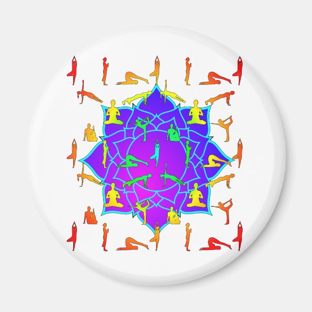 Aimant Fleur Lotus Avec Poireaux De Yoga (Devant)