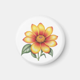 Aimant Fleur orange
