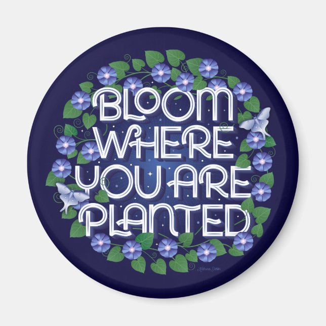 Aimant Fleur où vous avez planté de l'aimant (Devant)
