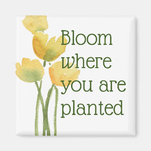 Aimant Fleur où vous avez planté Fleur sauvage aquarelle