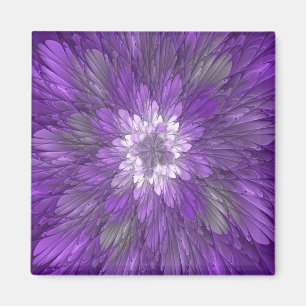 Aimant Fleur psychédélique violette Abstraite Fractal Art