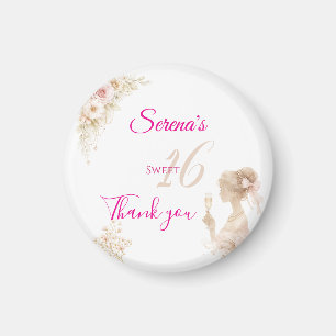 Aimant Fleur Rêveuse Douce Aimable 16 Anniversaire Bouton