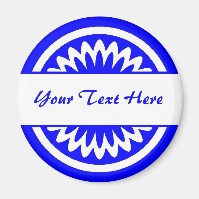 Aimant Fleur ronde - Bleu (Devant)