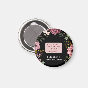 Aimant Fleur rose et noire Proverbes 31