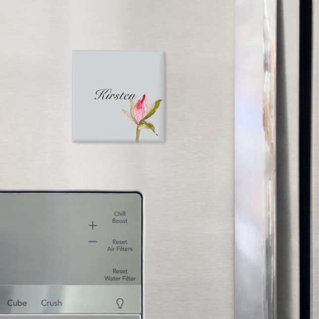 Aimant Fleur rose rose gris (In situ (réfrigérateur))