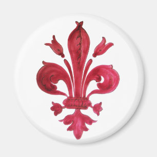 AIMANT FLEUR ROUGE DE LISE