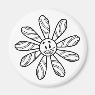 Aimant Fleur visage souriant