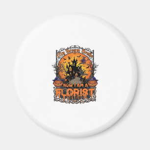 Aimant Fleuriste balai cassé sorcière Halloween citrouill