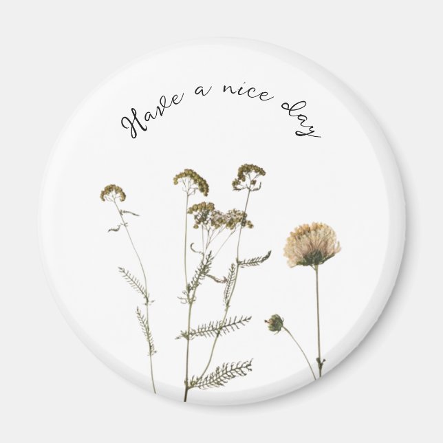 Aimant Fleurs adorables avec texte personnalisable (Devant)