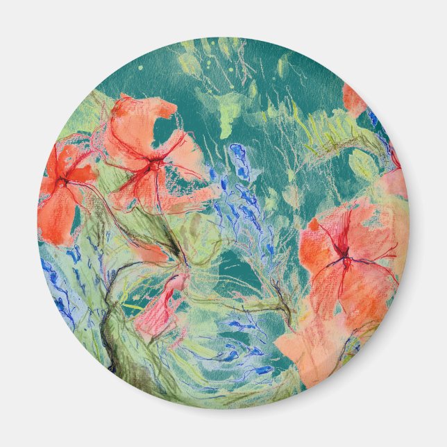 Aimant Fleurs Balsam et Lobelia (Devant)